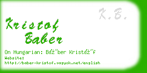 kristof baber business card